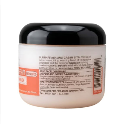 Naturulz Ultimate Healing (Medicated) Cream OTC 4 Ounce - Pain & Arthritis Topical for Sore Lower Back, Neck, Shoulders, and Muscles. All-Natural Formula with Medication Strength Capsaicin. - dailyvitalstore
