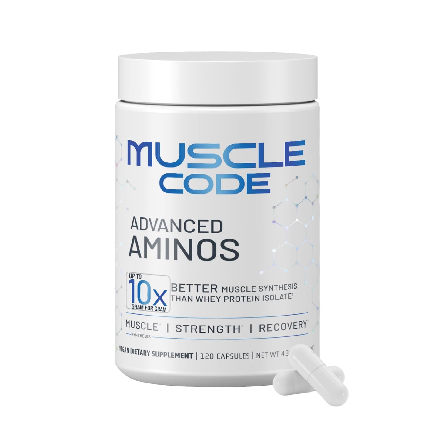 NAUTILUS Muscle Code Essential Amino Acid Capsules – Muscle Synthesis & Repair & Strength – Unflavored – 30 Servings – Clinically Studied – 0g Sugar, Keto, Vegan, Gluten Free, Dairy Free - dailyvitalstore