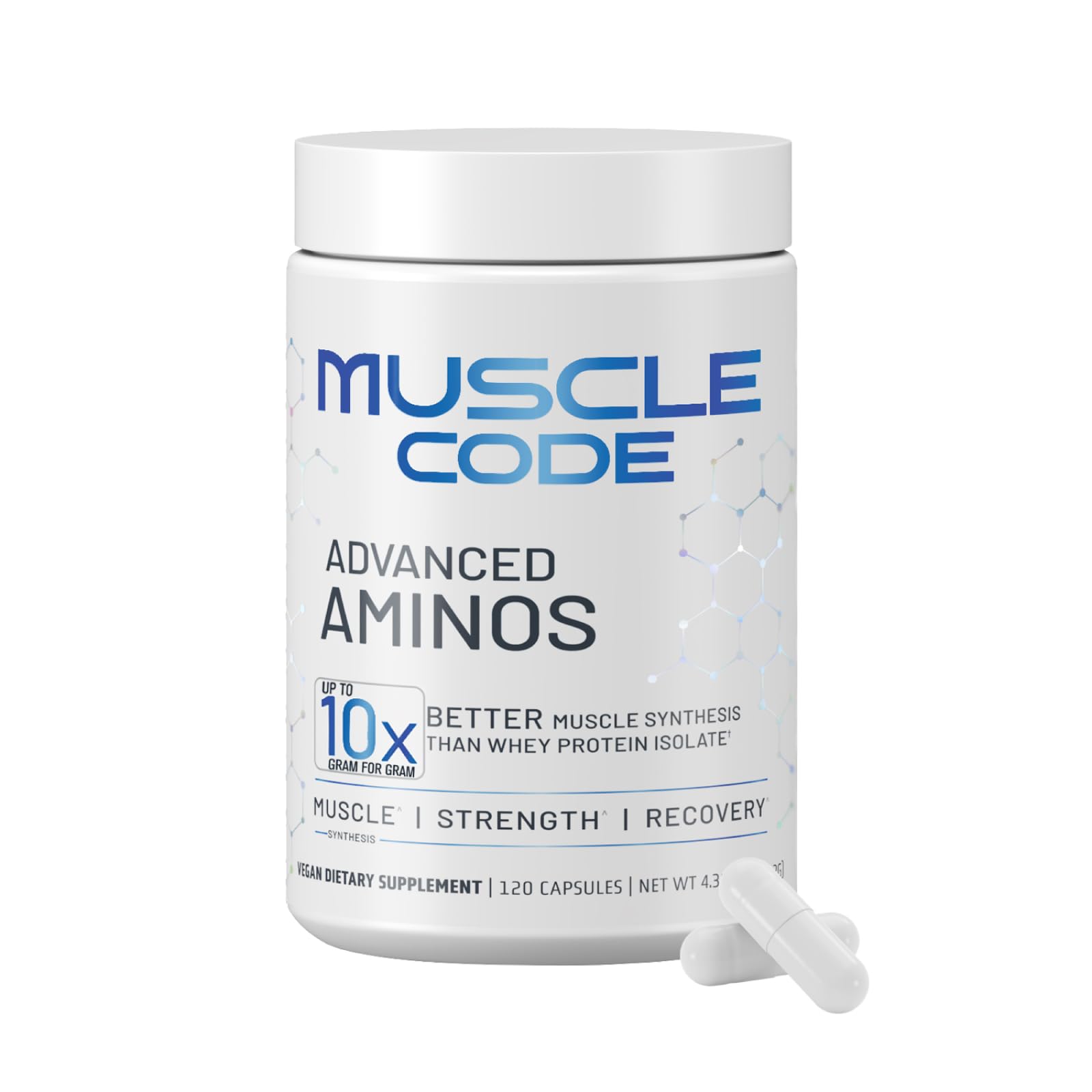 NAUTILUS Muscle Code Essential Amino Acid Capsules – Muscle Synthesis & Repair & Strength – Unflavored – 30 Servings – Clinically Studied – 0g Sugar, Keto, Vegan, Gluten Free, Dairy Free - dailyvitalstore