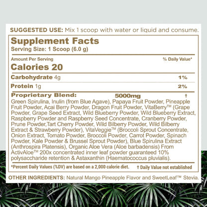nbpure Earthy Andy Superfood Paradise, Mango Pineapple, 30 Servings - dailyvitalstore