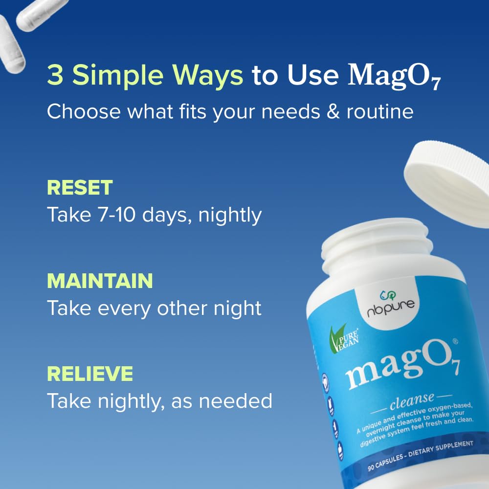nbpure MagO7 - Natural Colon Cleanse & Detox | Occasional Constipation Relief, Stool Softening, & Bloating Support for Men & Women - dailyvitalstore