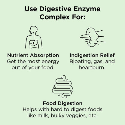 nbpure Vegan Digestive Enzyme Complex – Daily Bloating, Gas, & Food Digestive Support for Women & Men – 12 Enzymes & 3 Herbs – Lactase, Protease, Lipase - dailyvitalstore