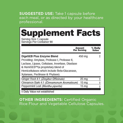 nbpure Vegan Digestive Enzyme Complex – Daily Bloating, Gas, & Food Digestive Support for Women & Men – 12 Enzymes & 3 Herbs – Lactase, Protease, Lipase - dailyvitalstore