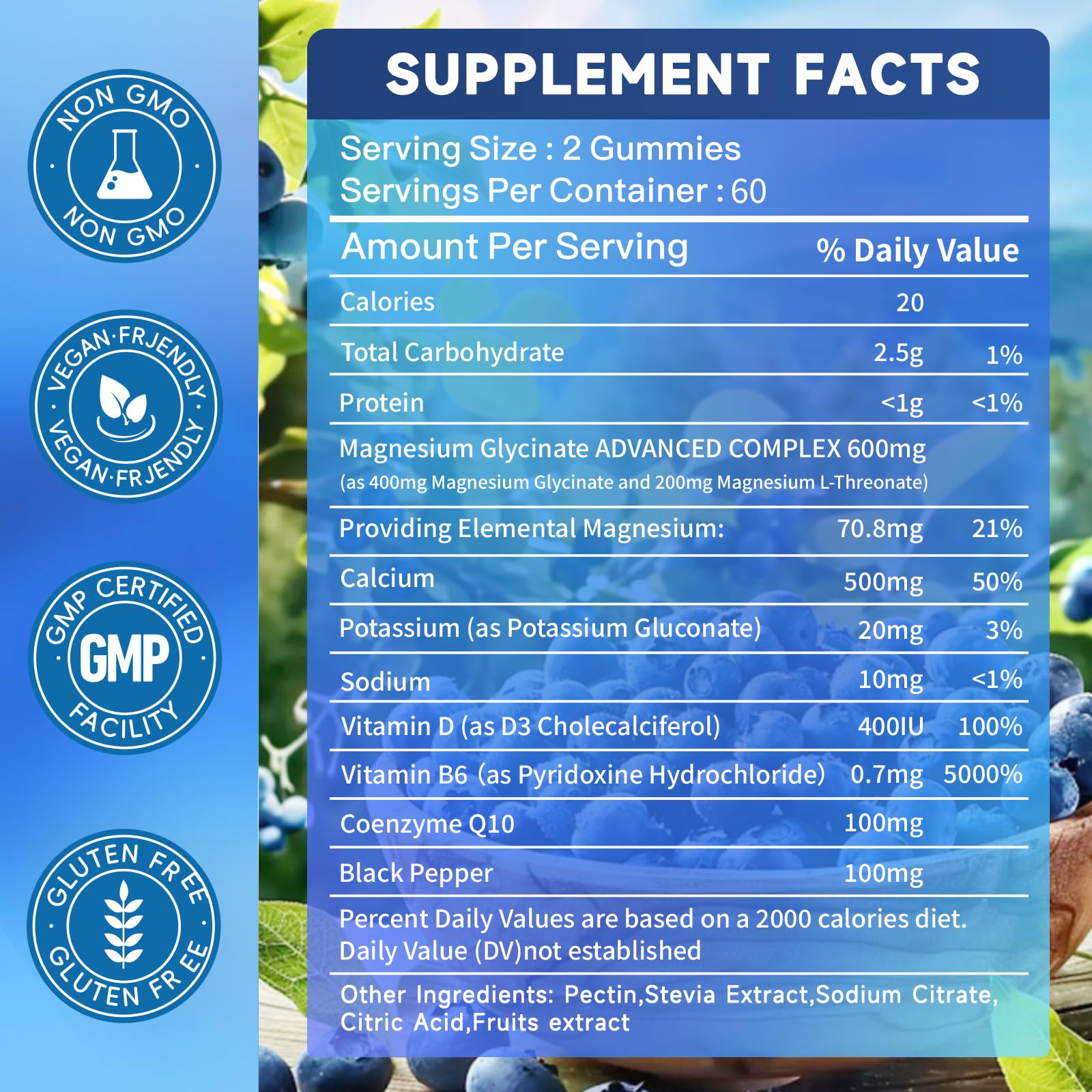 Nedtol Magnesium Glycinate Gummies 600mg, Sugar Free Magnesium Potassium Supplement for Adults with Magnesium L-Threonate, Vitamin D, B6,and CoQ10 for Sleep, Body Support and Relaxation,120 Count - dailyvitalstore