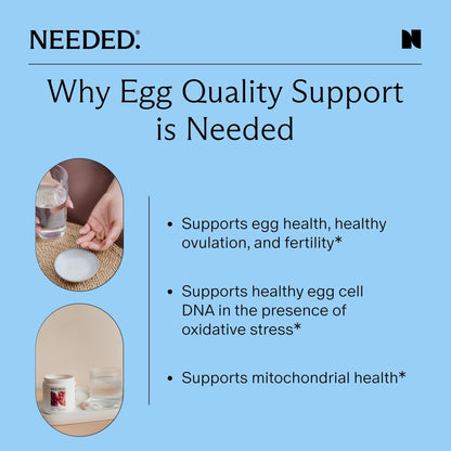 Needed. Egg Quality Support - Optimally Formulated Antioxidants Supplement for Egg Quality - Fertility Support - Fertility Supplement for Women - dailyvitalstore