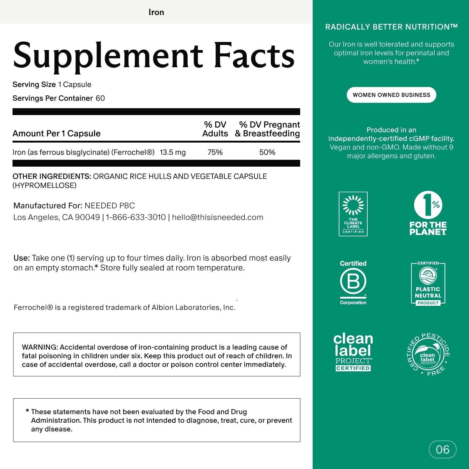 Needed. Prenatal Iron Supplement - Pregnancy, Breastfeeding, Postpartum - Aids Energy, Birth Weight & Baby's Neural Development - dailyvitalstore
