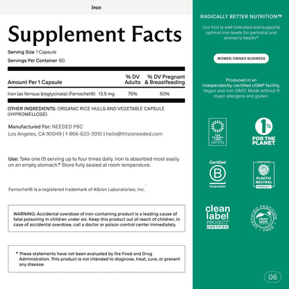 Needed. Prenatal Iron Supplement - Pregnancy, Breastfeeding, Postpartum - Aids Energy, Birth Weight & Baby's Neural Development - dailyvitalstore