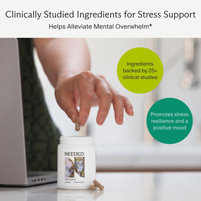 Needed. Stress Support - Herbal Blend Supporting Mood, Energy, and Hormone Balance for Women - Herbal Supplement of Shatavari, Ashwagandha, Rhodiola - Non-GMO - 30 Day Supply - 120 Capsules - dailyvitalstore