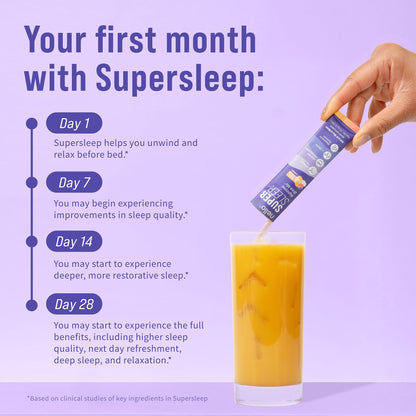 Nello Supersleep, Nighttime Sleep Support Drink Mix, Ashwagandha, Maizinol, L-Glycine, Magnesium Glycinate, Peach Dream (Pack of 20) - dailyvitalstore
