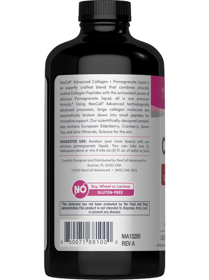 NeoCell Advanced Liquid Collagen | 4000 mg | Pomegranate and Fruit Juice Concentrates | for Women and Men | 16 fl oz - dailyvitalstore