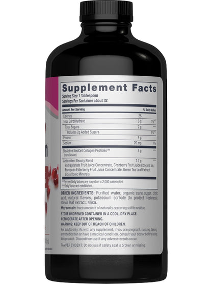 NeoCell Advanced Liquid Collagen | 4000 mg | Pomegranate and Fruit Juice Concentrates | for Women and Men | 16 fl oz - dailyvitalstore