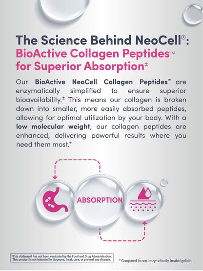 NeoCell Collagen Beauty Builder | 150 Caplets | Grass Fed BioActive Peptides | with Biotin and Hyaluronic Acid | Radiant Skin & Strong Nails Supplement - dailyvitalstore