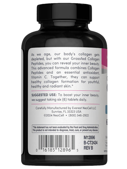 NeoCell Collagen Peptides | 250 Tablets | with Vitamin C | Grassfed Supplement | Hair, Skin, & Nails | for Women and Men - dailyvitalstore