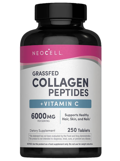 NeoCell Collagen Peptides | 250 Tablets | with Vitamin C | Grassfed Supplement | Hair, Skin, & Nails | for Women and Men - dailyvitalstore