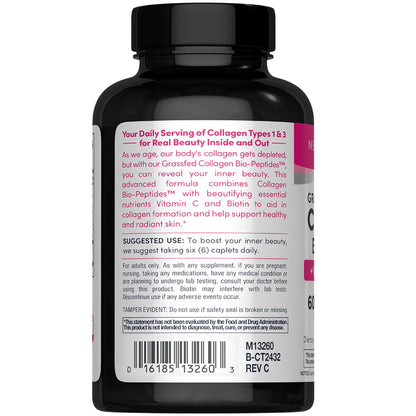 NeoCell Collagen Peptides Pills | 180 Tablets | with Vitamin C and Biotin | Grass Fed Bovine | Hair, Skin, & Nails | for Women and Men - dailyvitalstore