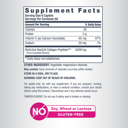 NeoCell Collagen Peptides Pills | 360 Caplets | with Vitamin C | Supplement for Women and Men - dailyvitalstore