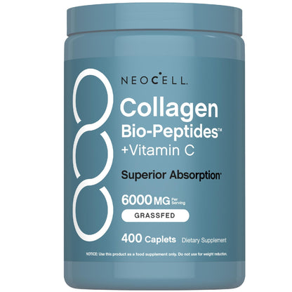 NeoCell Collagen Peptides Pills | 400 Caplets | Grass Fed | with Vitamin C | Superior Absorption Formula | for Women and Men - dailyvitalstore