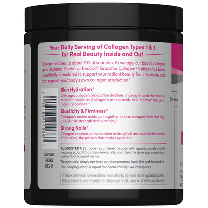 NeoCell Grassfed Collagen Peptides Powder | 7 oz | Unflavored | for Women and Men | Hair, Skin, & Nails - dailyvitalstore