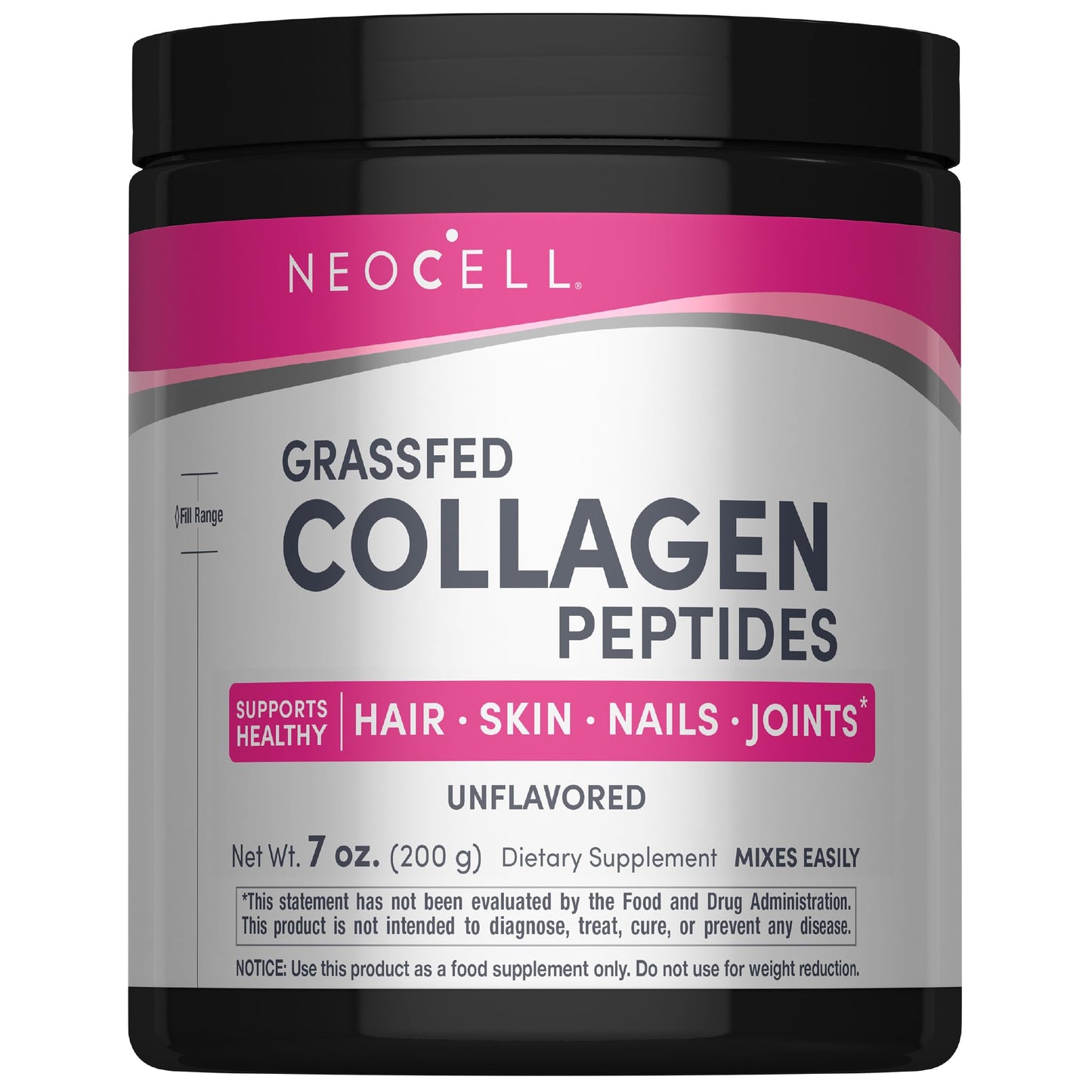 NeoCell Grassfed Collagen Peptides Powder | 7 oz | Unflavored | for Women and Men | Hair, Skin, & Nails - dailyvitalstore