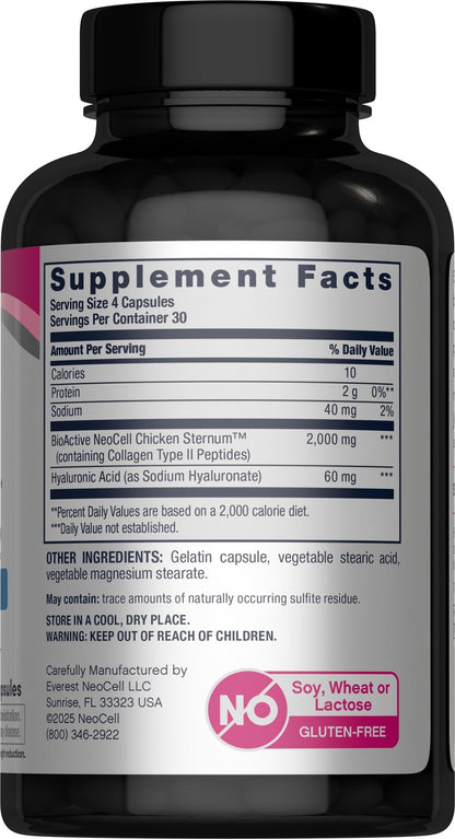 NeoCell Joint Complex Supplement | 120 Capsules | Plus Hyaluronic Acid | Collagen Type II | Advanced Formula - dailyvitalstore