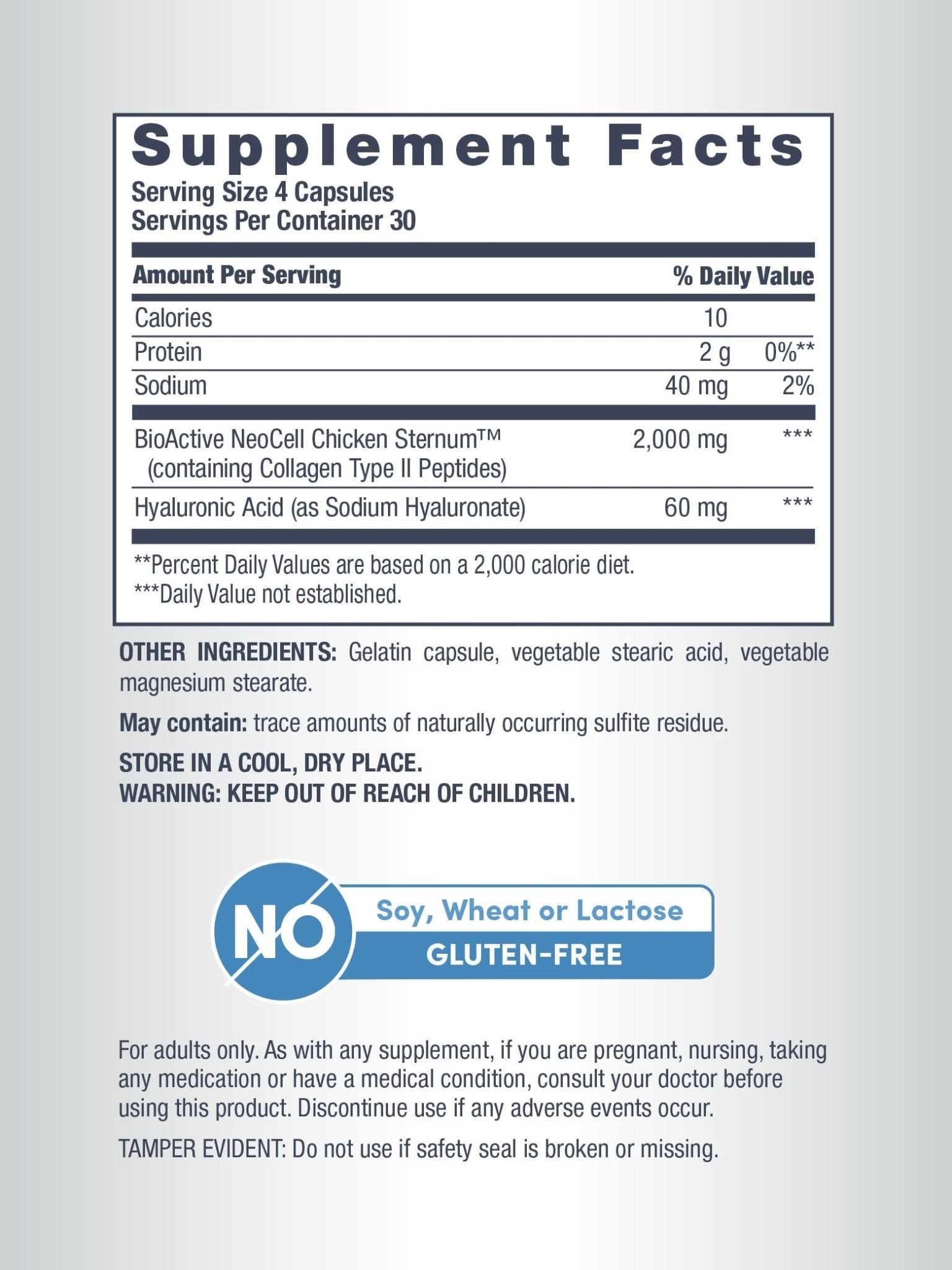 NeoCell Joint Complex Supplement | 120 Capsules | Plus Hyaluronic Acid | Collagen Type II | Advanced Formula - dailyvitalstore