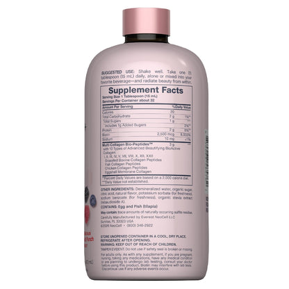 NeoCell Liquid Multi Collagen Peptides | 16 fl oz | with Biotin | Advanced Nourishing Formula | 10 Types of Bio-Peptides - dailyvitalstore