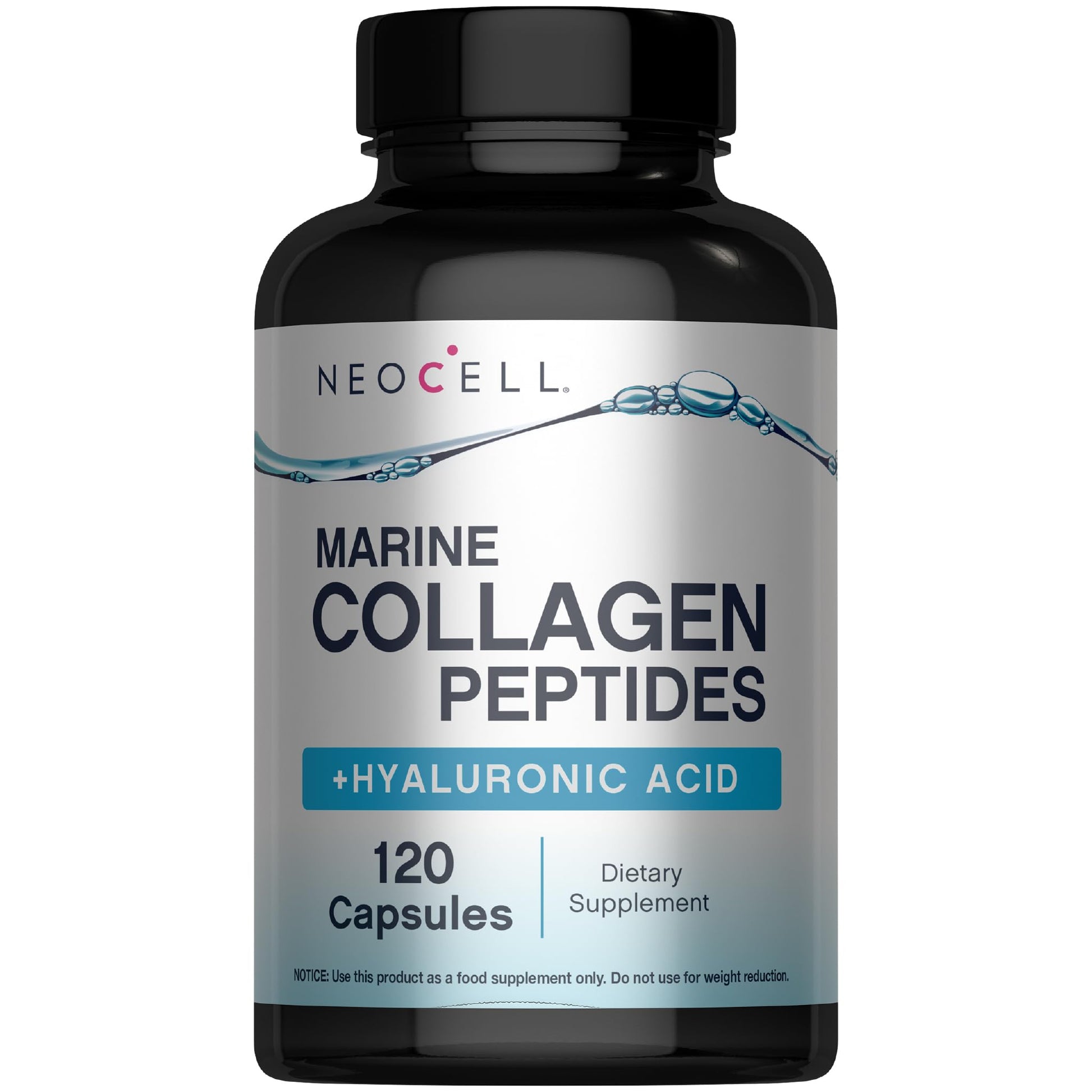 NeoCell Marine Collagen Peptides Capsules | 120 Pills | with Hyaluronic Acid | Plus Vitamin C | for Women and Men - dailyvitalstore