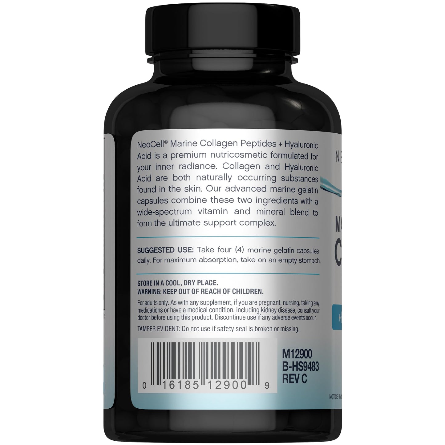 NeoCell Marine Collagen Peptides Capsules | 120 Pills | with Hyaluronic Acid | Plus Vitamin C | for Women and Men - dailyvitalstore