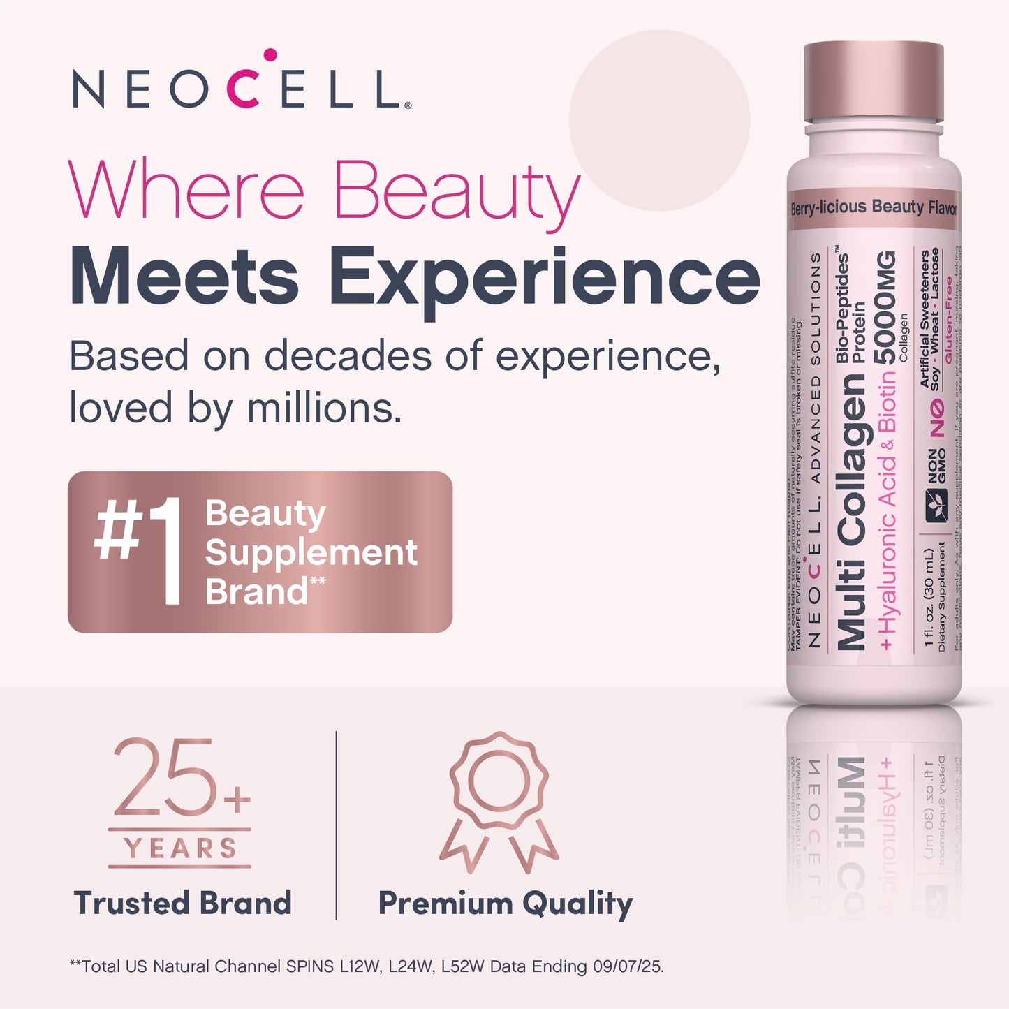 NeoCell Multi Collagen Peptides Liquid | 6 Vials | with Hyaluronic Acid and Biotin | Advanced Formula | Complex Beauty Supplement | Hair, Skin, and Nails - dailyvitalstore