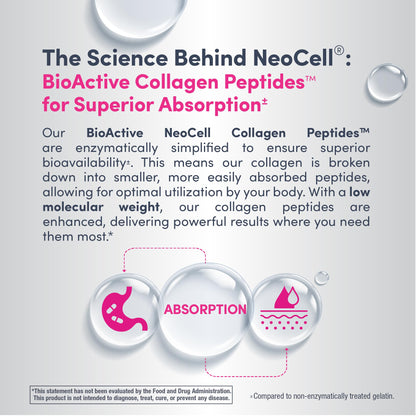 NeoCell Super Collagen Peptides Powder | 30 Servings | Unflavored | Types I & III | Grass Fed Bovine Supplement | Hair, Skin, & Nails | for Women and Men - dailyvitalstore