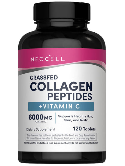 NeoCell Super Collagen with Vitamin C, 120ct Collagen Pills, Non-GMO, Grass Fed, Paleo Friendly, Gluten Free, Collagen Peptides Types 1 & 3 for Hair, Skin, Nails and Joints - dailyvitalstore