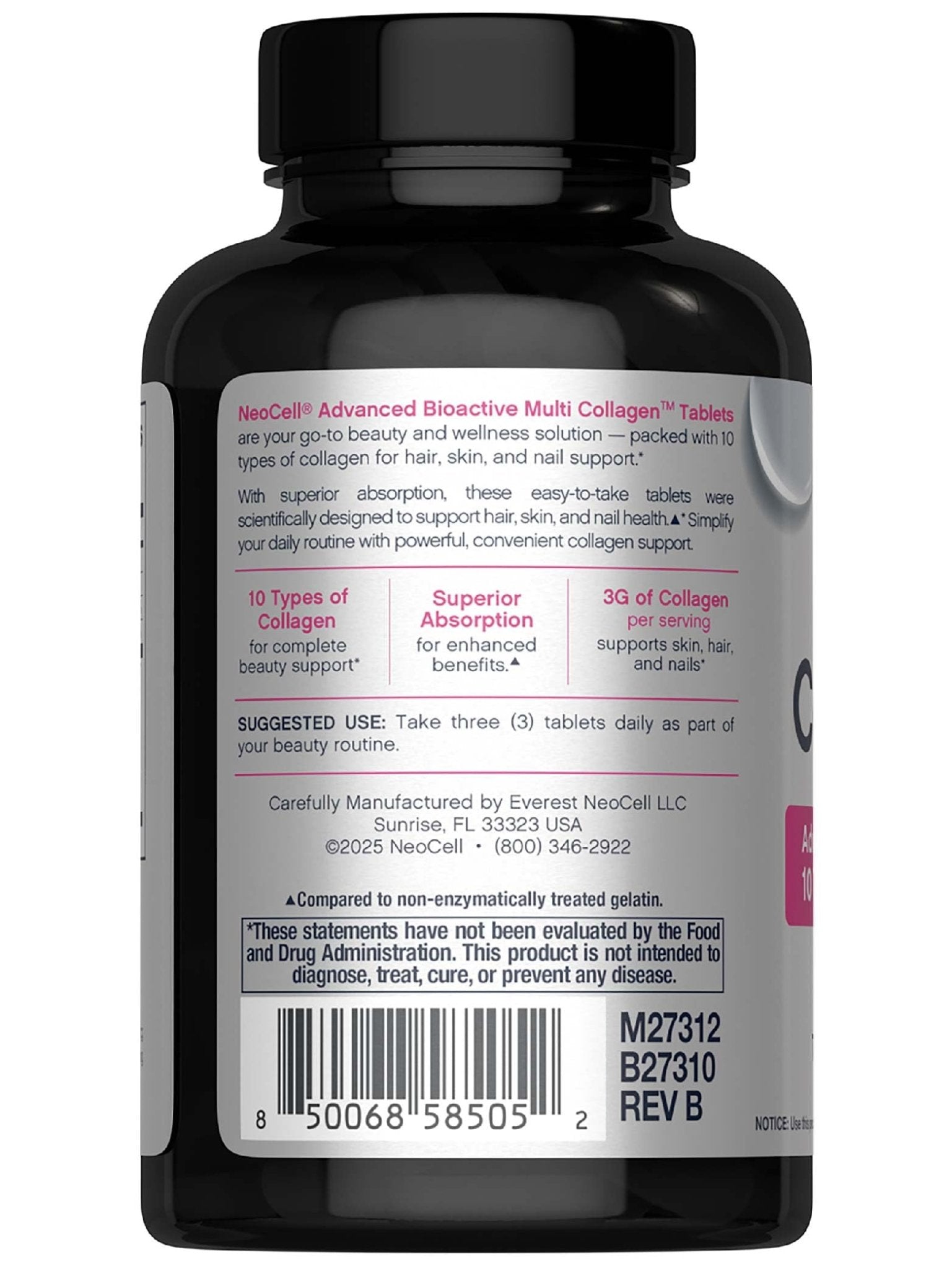 NeoCell Super Multi Collagen Peptides | 120 Tablets | 10 Types of Collagen | Skin, Hair and Nails | Beauty Supplement | For Men and Women - dailyvitalstore