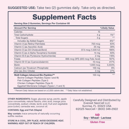 NeoCell Women's Multi Gummy with Collagen | 120 Gummies | Essential Vitamins & Minerals | Berry Flavor Supplement - dailyvitalstore