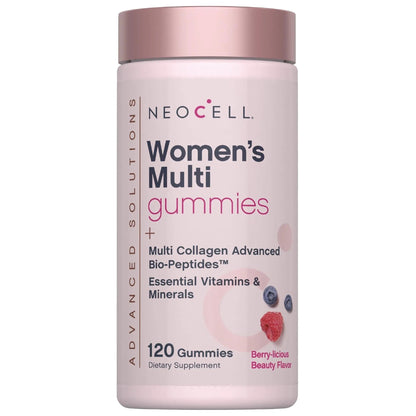 NeoCell Women's Multi Gummy with Collagen | 120 Gummies | Essential Vitamins & Minerals | Berry Flavor Supplement - dailyvitalstore