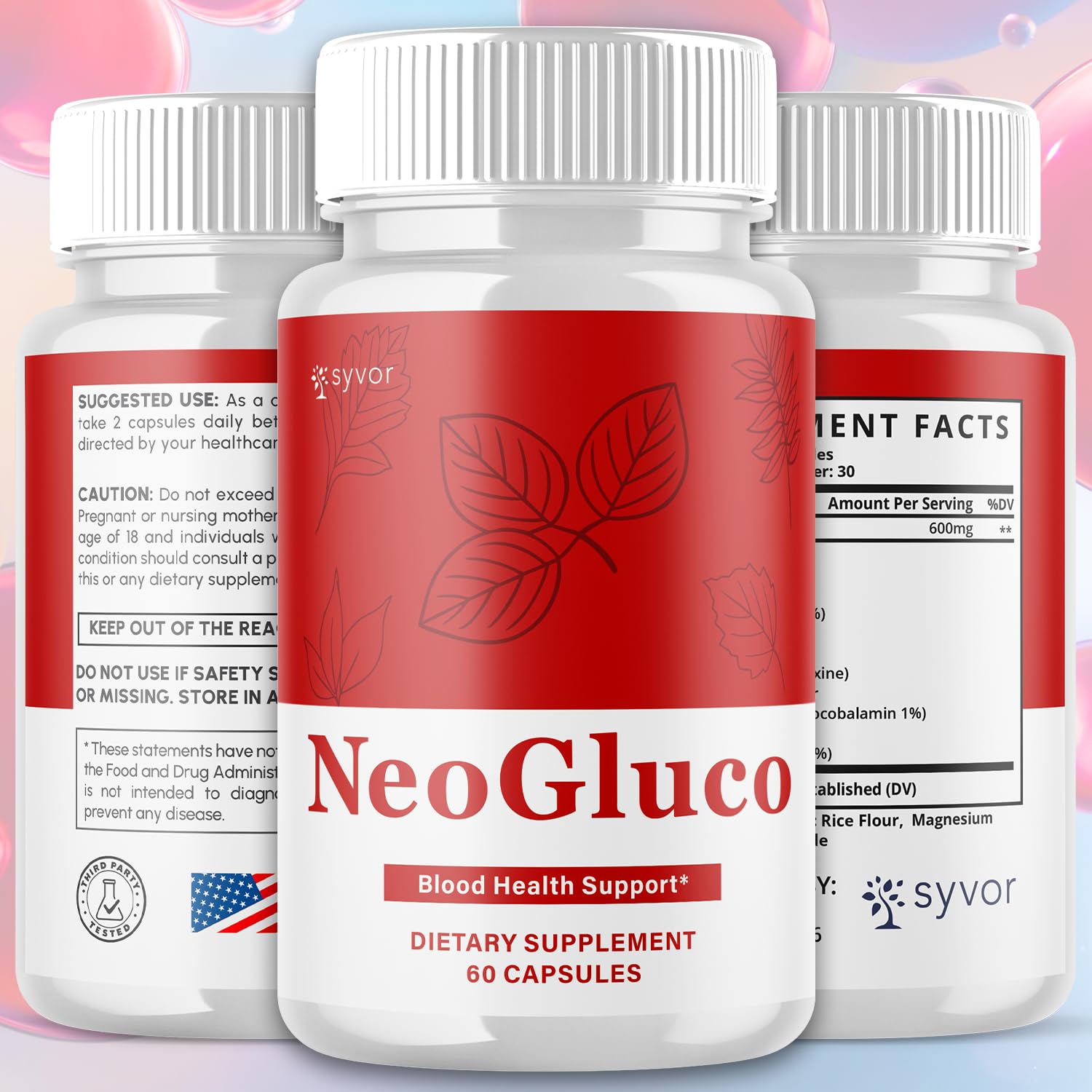 NeoGluco Capsules, Official NeoGluco Glycogen Support Pills with All Natural Ingredients, Advanced Formula Health Supplement with Maximum Strength Premium Vitamins for Women & Men (60 Capsules) - dailyvitalstore
