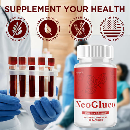 NeoGluco Capsules, Official NeoGluco Glycogen Support Pills with All Natural Ingredients, Advanced Formula Health Supplement with Maximum Strength Premium Vitamins for Women & Men (60 Capsules) - dailyvitalstore