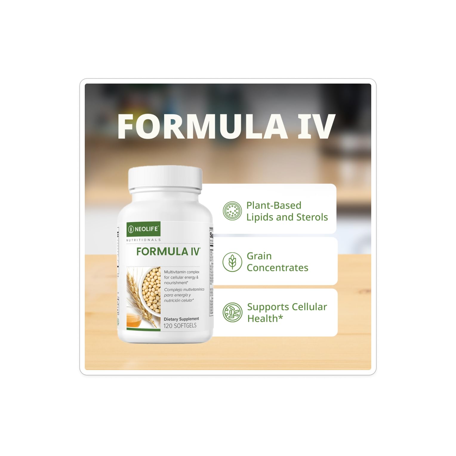 NeoLife - Formula IV Softgel - Vitamins A, C, D, E, B Complex, Multivitamins & Multi-Minerals, Multivitamin for Women & Men, TRE-EN-EN Grain Blend Supplements, Phyto Enzyme Blend - 120 Softgels - dailyvitalstore