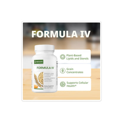NeoLife - Formula IV Softgel - Vitamins A, C, D, E, B Complex, Multivitamins & Multi-Minerals, Multivitamin for Women & Men, TRE-EN-EN Grain Blend Supplements, Phyto Enzyme Blend - 120 Softgels - dailyvitalstore