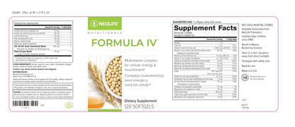 NeoLife - Formula IV Softgel - Vitamins A, C, D, E, B Complex, Multivitamins & Multi-Minerals, Multivitamin for Women & Men, TRE-EN-EN Grain Blend Supplements, Phyto Enzyme Blend - 120 Softgels - dailyvitalstore