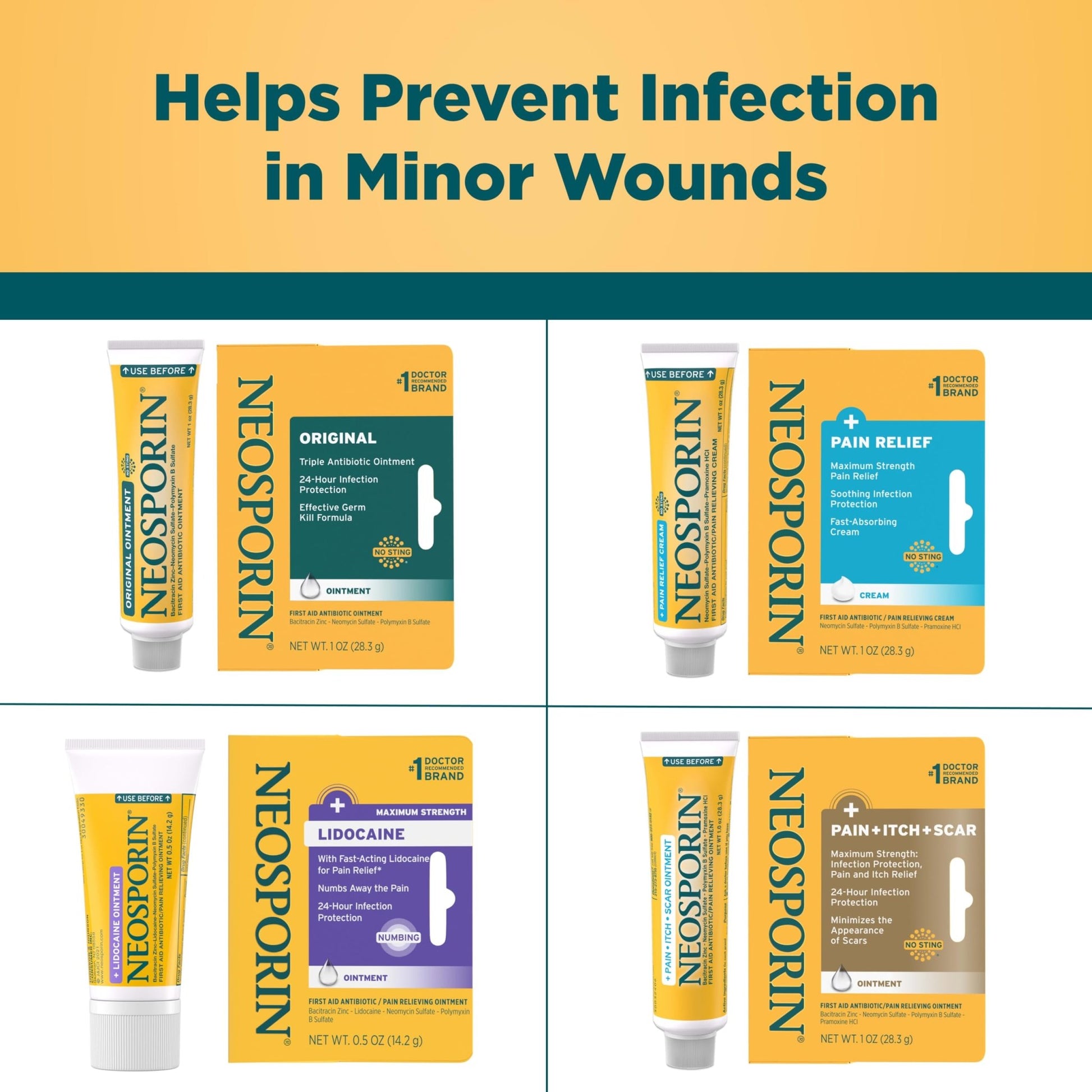 Neosporin + Maximum-Strength Pain Relief Dual Action Cream, First Aid Topical Antibiotic and Analgesic Cream for Soothing Infection Protection & Wound Care of Minor Cuts, Scrapes & Burns, 1 oz - dailyvitalstore