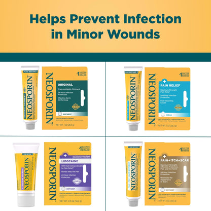 Neosporin + Maximum-Strength Pain Relief Dual Action Cream, First Aid Topical Antibiotic and Analgesic Cream for Soothing Infection Protection & Wound Care of Minor Cuts, Scrapes & Burns, 1 oz - dailyvitalstore