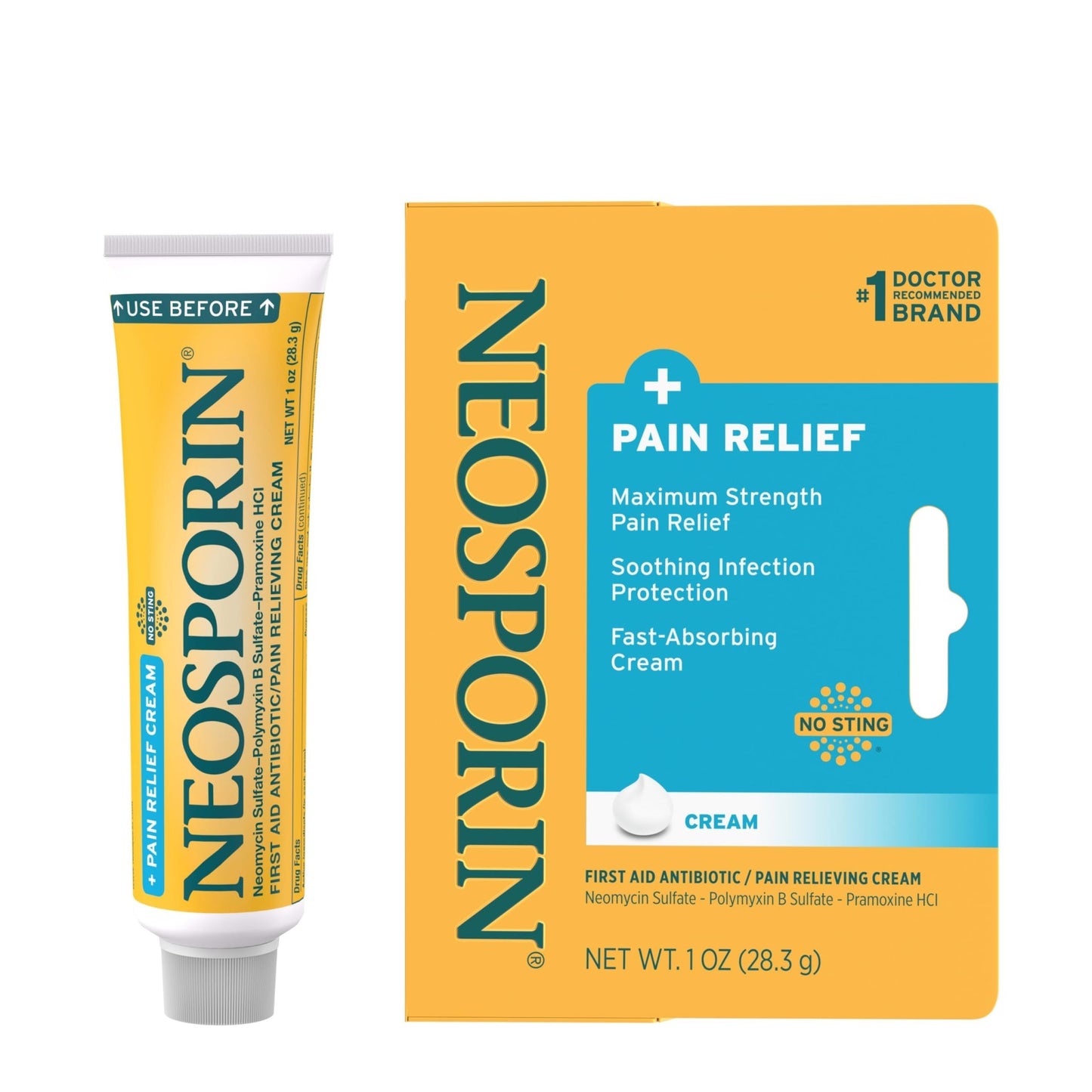 Neosporin + Maximum-Strength Pain Relief Dual Action Cream, First Aid Topical Antibiotic and Analgesic Cream for Soothing Infection Protection & Wound Care of Minor Cuts, Scrapes & Burns, 1 oz - dailyvitalstore