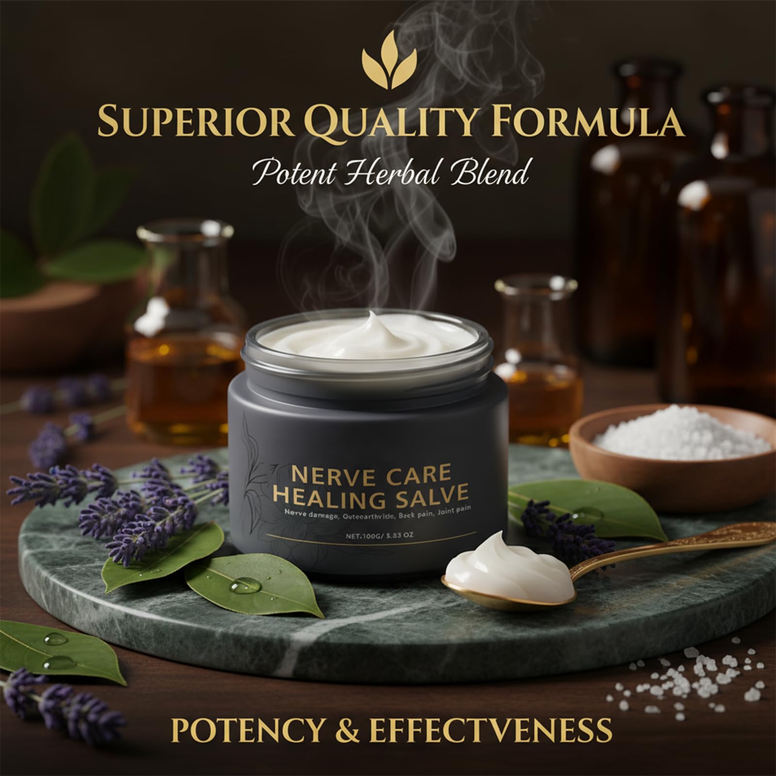 Nerve Care Healing Salve, Professional Neuro-Relief Cream - Use on Feet, Hands, Legs, and Joints to Calm Uncomfortable Sensations, 3.53 oz - dailyvitalstore