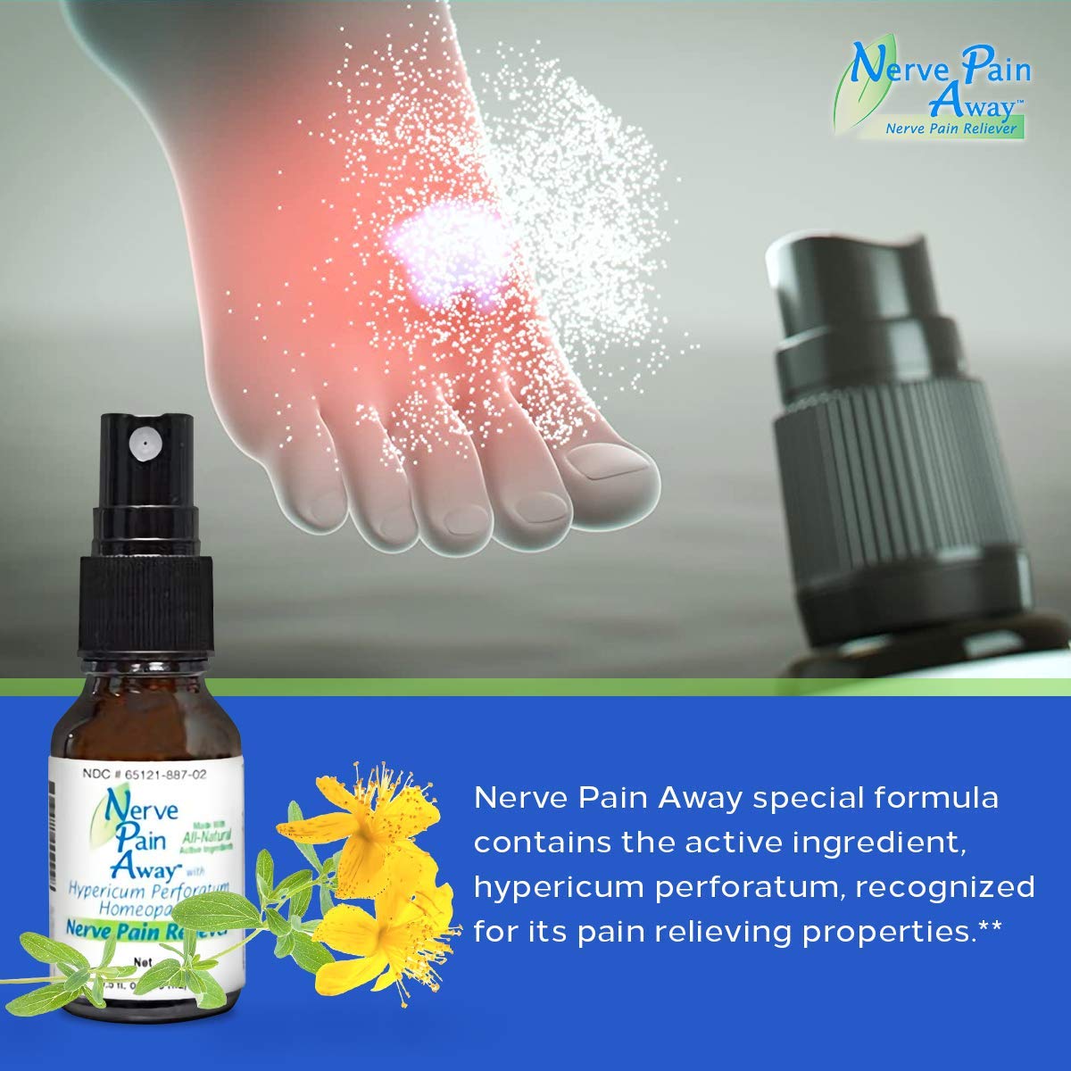 Nerve Pain Away – Homeopathic Topical Spray for Temporary Nerve Pain Relief in Hands and Feet - dailyvitalstore