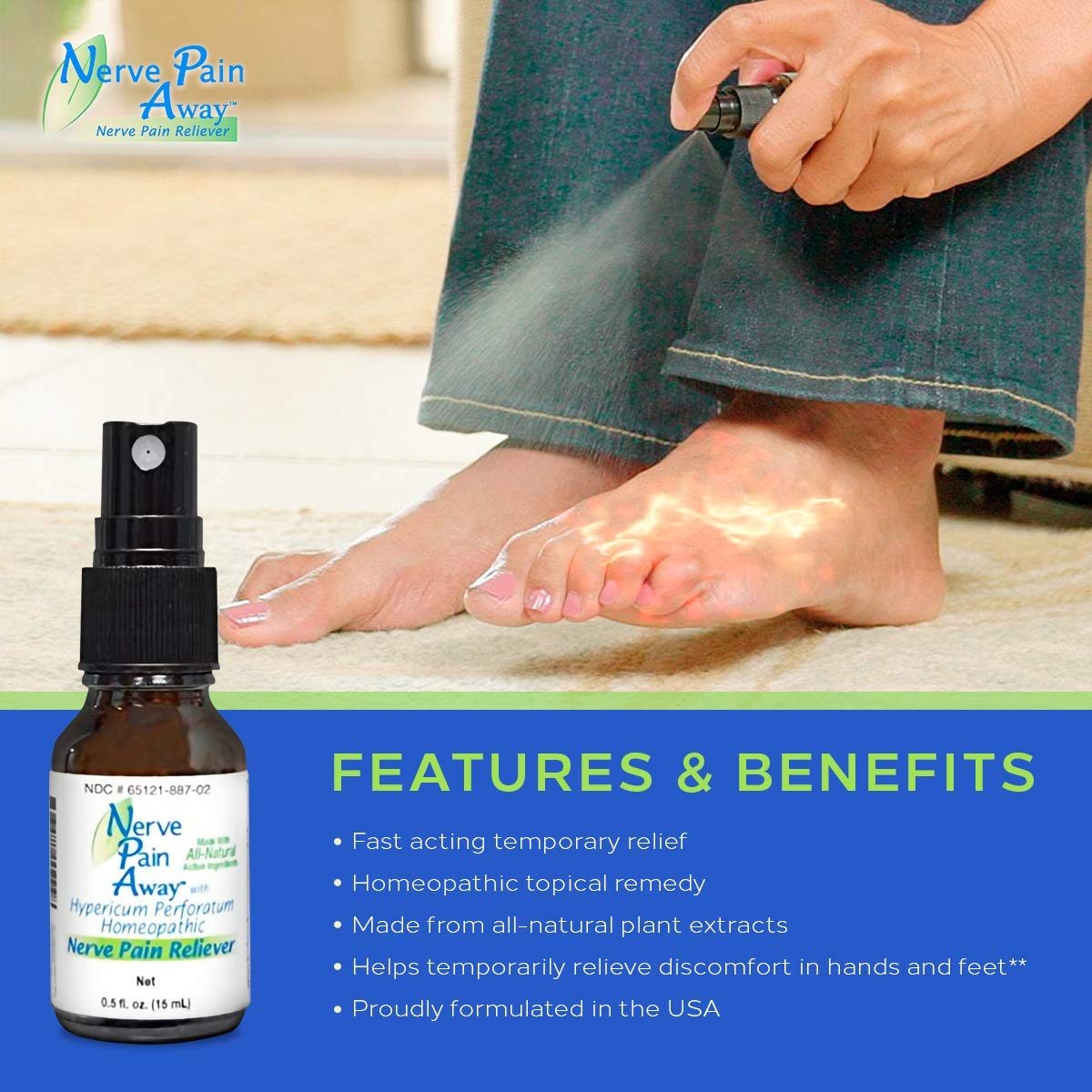 Nerve Pain Away – Homeopathic Topical Spray for Temporary Nerve Pain Relief in Hands and Feet - dailyvitalstore