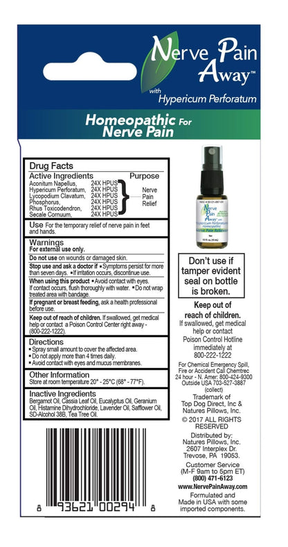 Nerve Pain Away – Homeopathic Topical Spray for Temporary Nerve Pain Relief in Hands and Feet - dailyvitalstore