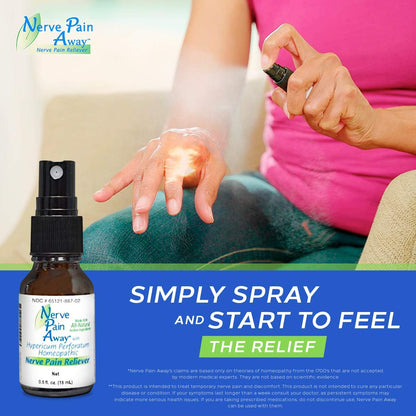 Nerve Pain Away – Homeopathic Topical Spray for Temporary Nerve Pain Relief in Hands and Feet - dailyvitalstore