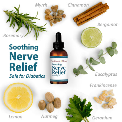 Nerve Pain Relief, Neuropathy Relief for Hands & Feet, Frankincense & Myrrh Rubbing Oil with Menthol and Frankincense Essential Oils, 2 Fl. Oz. Maximum Strength for Foot Pain - dailyvitalstore