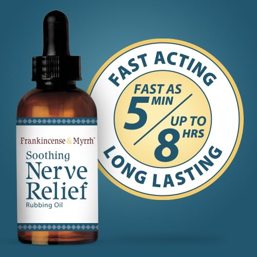 Nerve Pain Relief, Neuropathy Relief for Hands & Feet, Frankincense & Myrrh Rubbing Oil with Menthol and Frankincense Essential Oils, 2 Fl. Oz. Maximum Strength for Foot Pain - dailyvitalstore