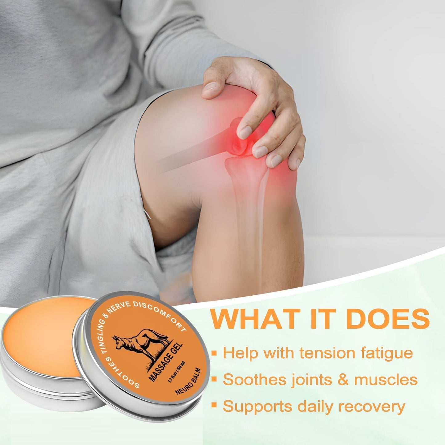 Nerve Relief Balm | Magnesium Neuro Balm for Neuropathy, Natural Joint Care Soothing Massage Cream, Arnica Oil, Camphor Blue, Chamomile Extract 50ml (2) - dailyvitalstore